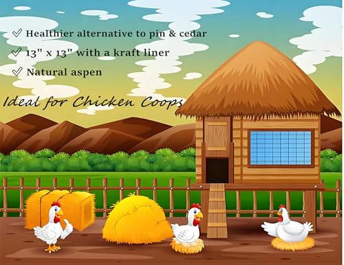 Chicken Coop Litter Aspen Bedding Nesting Pads Laying Hen Nesting Pads Laying Hen Nest Box Pads Aspen Excelsior Pads 13" x 13" (12)