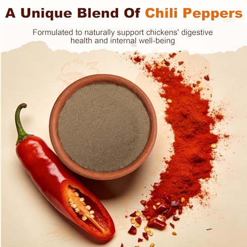Natural Chicken Dewormer with Chili Powder, Herbal Poultry Care Blend, Safe for Laying Hens, 1 lb Bag