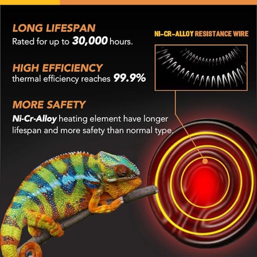 Simple Deluxe 250W Reptile Ceramic Heat Lamp Bulb Warm Emitter Brooder Coop Heater for Amphibian Pet & Incubating Chicken No Light Emitting, Snake/Lizard/Spider - size: 250 Watts, style: D-137mm-1 Pcs