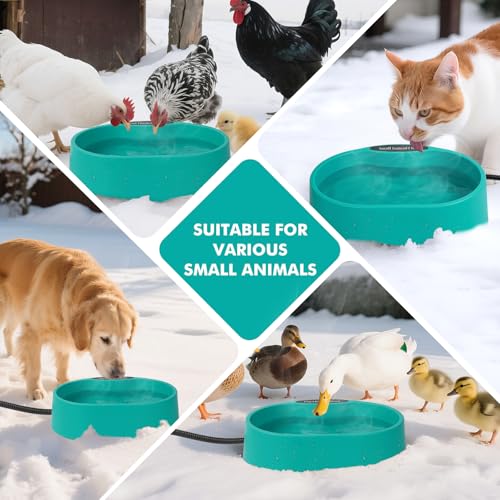 Large Heated Water Bowl for Dogs & Cats Outside, 3.7L Heated Dog Bowl | Heated Dog Water Bowl for Birds,Chicken Water Heater -Keep Water Warm in Winter,35W Thermostatic Control and Anti Chew Cord - size: Oval 3.7 Litres