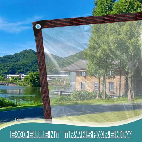 Clear Tarp Heavy Duty Waterproof - with Grommets Tarps, 7X9 Clear Patio Enclosure Tarpaulin for Porch Cover Chicken Coop Covers for Winter Transparent Lonas - size: 7x9FT