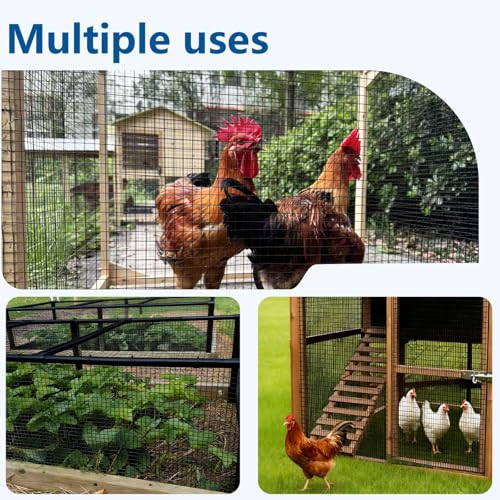 Black Hardware Cloth 1/2 inch 19Ga PVC Coated Wire Mesh Vinyl Coated Fence Welded Metal Chicken Wire Fencing Roll (1/2 inch 36in x 50ft)