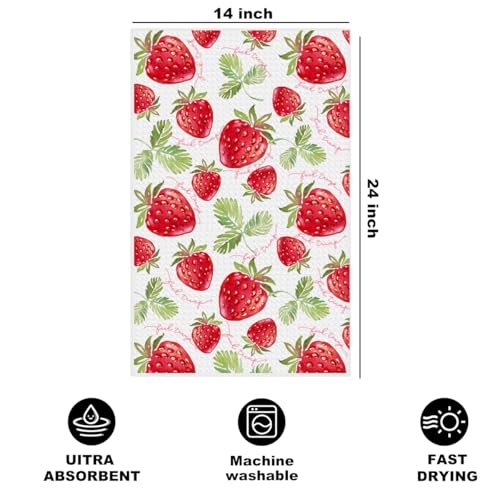 Funny Trump Kitchen Towel, Strawberry Hand Towels for Kitchen Home Decor | Absorbent Microfiber Dish Cloth Tea Towels, Anti Trump Gifts for Women 14x24 Inch - color: Multi 1521