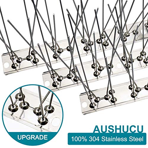 Bird Spikes Cover 11Feet Stainless Steel Pigeons Spikes Small Bird Spikes for Roof Fence Window Mailbox(10pcs) - size: 10.8Feet(10pcs)