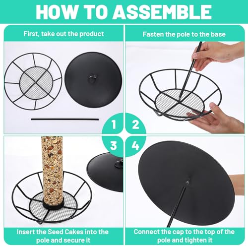1 Pack Cylinder Bird Feeder, S-6-2 Seed Cake Bird Feeder Holder, Metal Suet Cake Holder, Backyard Wild Birdfeeding Birds Feeders for Outdoors Garden