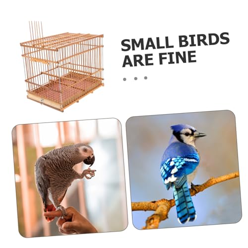 Hemoton Portable Lightweight Bamboo Bird Cage for Small Parrots Eco-Friendly Handwoven Bird Carrier with Unique Design for Travel and Outdoor Use