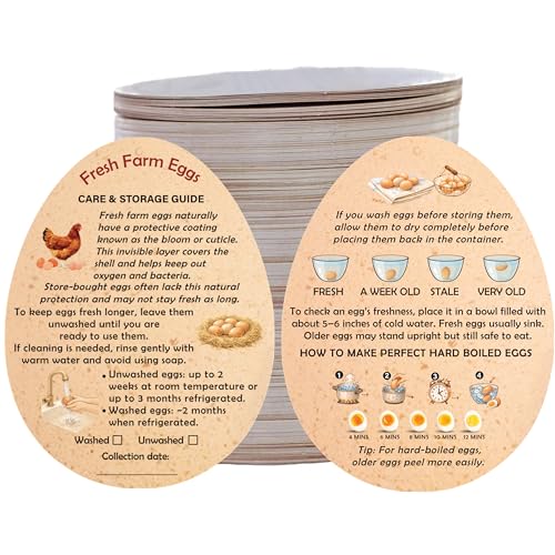 255PCS Fresh Farm Egg Handling Instruction Cards - Premium 2.7 X 3.5 Inches - Eggs Shape Style - Egg Stamps for Eggs Care Egg Cartons Cheap Bulk - Egg Stamps for Fresh Eggs for Egg Cartons Reusable