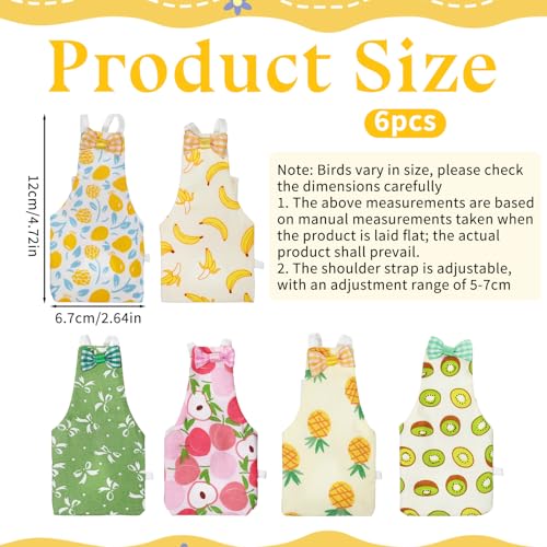 6 Pcs Bird Diapers, Parrot Diaper Reusable with Waterproof Lining | Washable for Cockatiel Budgie Lovebird Parakeet Canary, 4.72x2.64 Inches (Colorful)