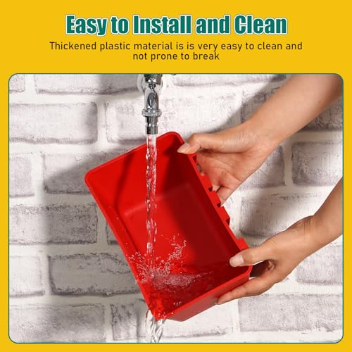 2 Pack Chicken Feeder Waterer 2.5 Quart Hanging Poultry Feeders Trough | Versatile Chicken Feeding Container with Hooks for Duck Goose Rabbit Duck Feeder Poultry and Livestock Water Trough（Red） - color: Red
