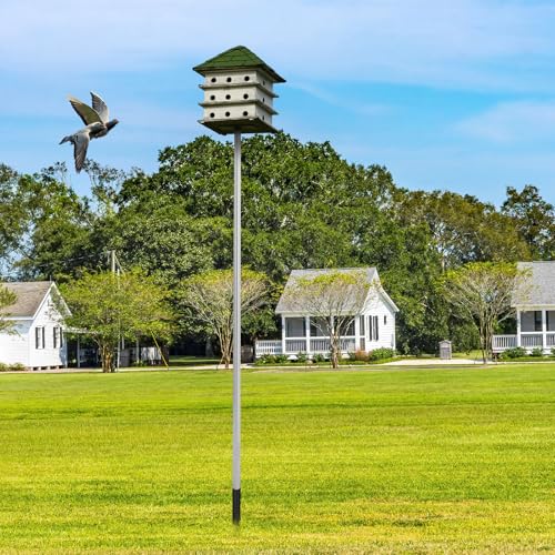 Tandefio 15 ft Telescoping Purple Martin House Pole with Ground Socket Heavy Duty 3-Section Telescoping Pole Purple Martin Bird House Heavy Duty Accessories(1 Pcs) - size: 15 ft