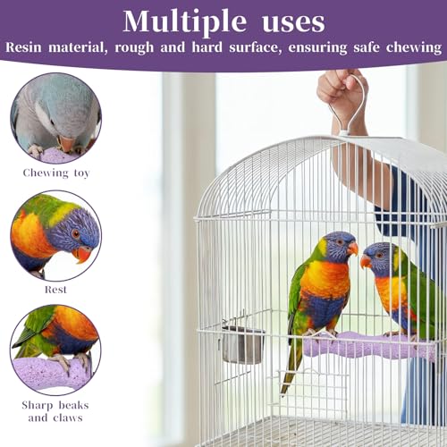 Bird Beak Grinding Stone, 2 Pcs Parrot Resin Beak Grinder Stones Anti-Slip Parakeet Nail Trimming Stick Platform Foot Claws Trimmer for Parrot Cage Accessories