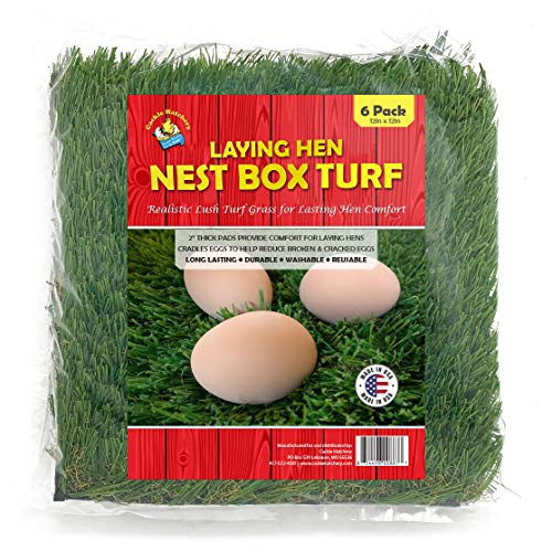 Laying Hen Nest Box Turf - Easy to Clean & Lasts for Years in Chicken Nesting Boxes (6 Pack)