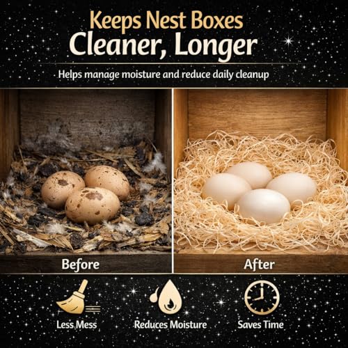 NestNova™ Aspen Nesting Pads for Chickens – 10 Pack 13x13 Excelsior Liners | USA-Grown Aspen, Cleaner Eggs, Kraft-Backed Coop Bedding for Laying Hens - 10 Pads - size: 10 Pads (1 Pack)