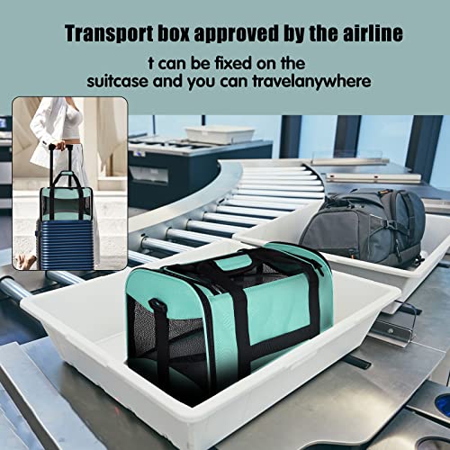 Cat Carrying Case - Pet Carrier, Up to 30Lbs Soft Sided Protable and Breathabl Pet Travel Carrier, Pet Travel Carrier Removable Fleece Pad, Collapsible for Large Cats Small Dogs(X-Large, Green) - color: green, size: 20.0"L x 13.0"W x 13.0"H