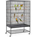 Yaheetech 60.5inch Extra Large Bird Cage Metal Parrot Cage Flight Cage for Cockatiels African Grey Quaker Green Cheek Sun Conure Medium Birds Parrots - color: Black, size: 37.0"L x 22.5"W x 60.5"H