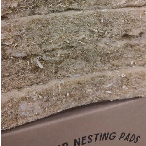 (New) Naturally Grown US Hemp Fiber Chicken Nesting Pads, for Hen Nesting Boxes or Chicken Coops. Super Absorbent, Nest Forming, Thermoretentive and Sustainable. 12”x12” (10 pack). Made in the USA.