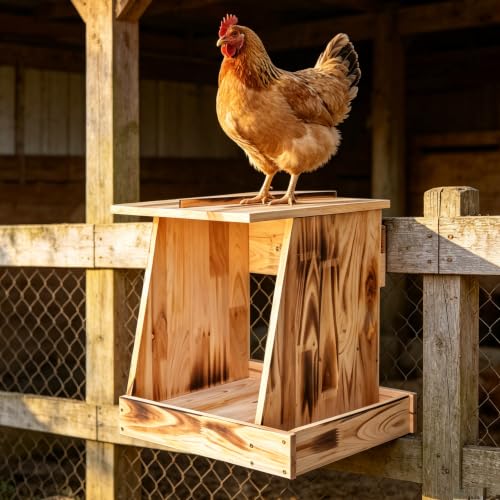 2 Pack Handcrafted Solid Wood Chicken Nesting Boxes – Outdoor Laying Box for Hens & Ducks, Easy to Mount & Clean, Perfect for Backyard Coop, Garden & Patio