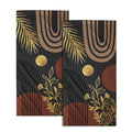 Black Boho Modern Kitchen Towels Set of 2 Abstract Mid Century Soft Absorbent Face Towels Retro Gold Leaves Tea Dish Towels Housewarming Gifts for New Home Bathroom Hotel 14"x28" - color: Black Boho