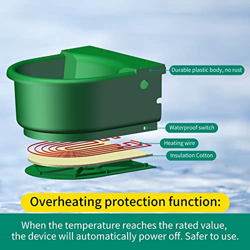 Automatic Heated Waterer Bowl for Dogs &Livestock,100W Heating Power | 4L Outdoor Pet Thermal-Bowl,Float Controlled,For Horse,Dog,Cat,Chicken,4ft Chew-Resistant Cord,Freeze proof