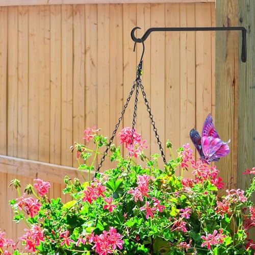 16 inch Plant Hanger, Sturdy Hanging Plant Bracket Outdoor, Hanging Plant Wall Hook Heavy Duty, for Hanging Bird Feeders, Planters, Lanterns, Wind Chimes, Indoor/Outdoor Use, Black, Set of 4 - color: Black, size: 16in-4-Black