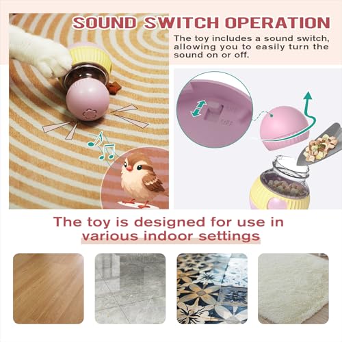 TLKNG Cat Treat Dispensing Toy Kitten Puzzle Feeder & Food Dispenser Ball - Kitty Enrichment Toys for Indoor Cats Kitty Stimulating Tous
