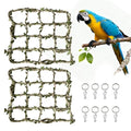 2 Packs Pet Bird Climbing Rope Net Small Animal Rope Net Bird Climbing Net for Rats Parakeet Cockatiel Cockatoo Conure African Grey Budgie (M 15.75 * 15.75inch) - size: M