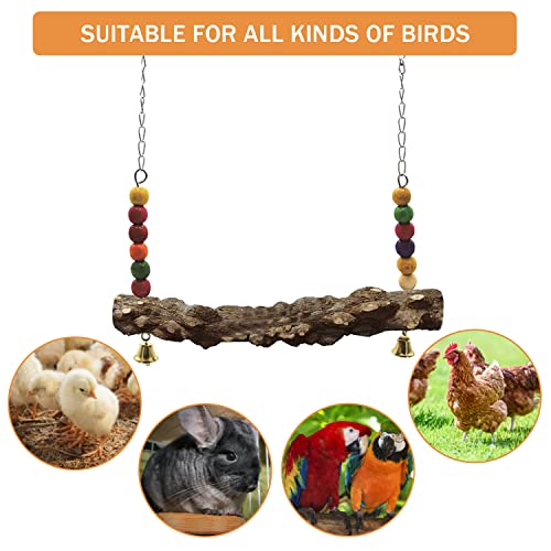 Chicken Bird Swing,Chicken Perch,Natural Wooden Swing Toys,Wood Stand for Chick,Safe and Relief of Stress,Chicken Coop Accessories,Coop Swing for Chicken Bird,Parrot,Hens (2pcs) - color: 2pcs