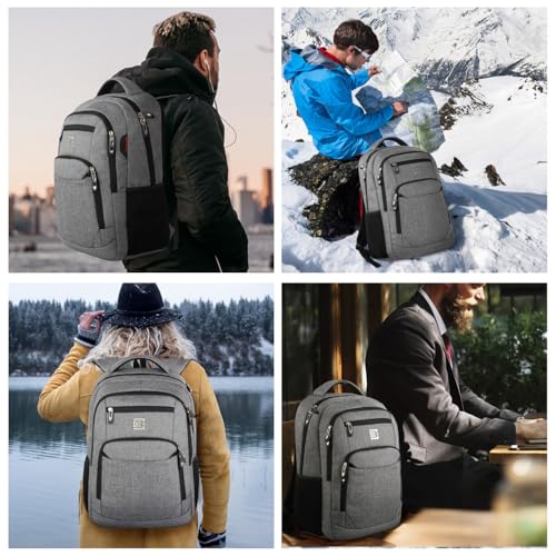 Laptop Backpack,Business Travel Anti Theft Slim College Backpack | Water Resistant Durable Computer Bag Gift for Women & Men Fits 15.6 Inch Laptop and Notebook - Grey - color: Grey, size: 15.6 Inch, style: Laptop
