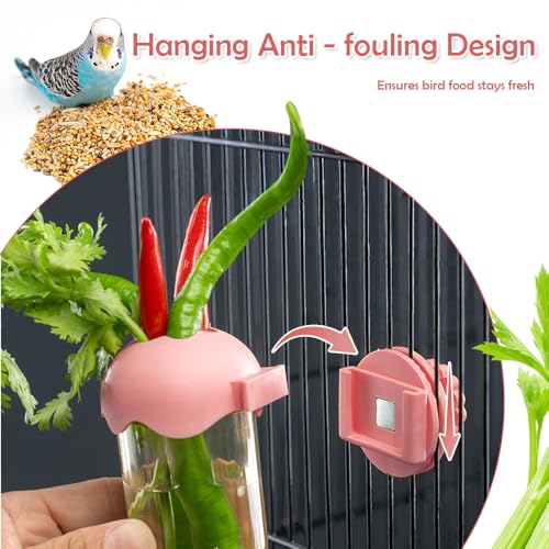 2 Pack Bird Cage Vegetable Feeder Veggies Holder with Water No Mess Hanging Feeder for Canary Finch Parakeet Budgie Cockatiel Lovebird