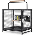 Yaheetech 25.5" Small Bird Cage, Wrought Iron Bird Travel Cage with Wooden Perch Handle & Seed Guard for Conures, Budgies, Lovebirds & Small to Medium Birds