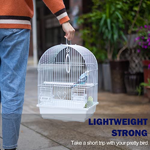 Small Bird Cage, Lightweight Hanging Travel Cage with Removable Tray | Easy to carry and clean, ideal during short trips, camping and vet visits with parakeets, canaries, lovebirds and finches. - size: 11.8"L x 8.9"W x 15.3"H