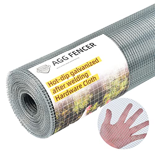 48inch x 50ft Hardware Cloth 1/4 inch Chicken Wire Fencing 23Ga | Hot Dipped Galvanized After Welding Garden Plant Supports Welded Metal Chicken Wire Fence Poultry Animal Netting Cage Screen - size: 1/4in 48in x 50ft