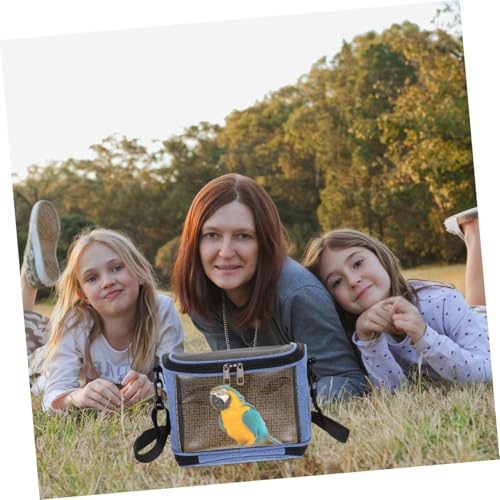 Transparent Capacity Parrot Carrier Bag with Adjustable Crossbody Strap Scratch-Resistant and Breathable Mesh Top for Comfortable Bird Travel and Outdoor Use