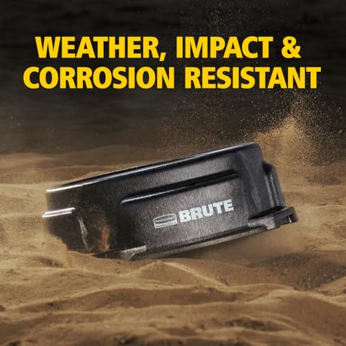 Rubbermaid Commercial Products Brute 1.25-Gallon Tip-Resistant Animal Pan Feeder with Tie-Down Slots, RigidCell Construction, Made in USA for Livestock & Small Animals - size: 1.25 Gal, style: Pan Feeder