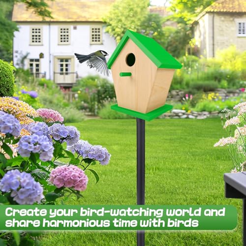 Bird Feeder Pole for Outdoors - 82in Tall Adjustable Heavy Duty Bird House Feeding Station with 5-Prong Anchor for Outside Garden Wild Bluebirds Watching - style: 82in