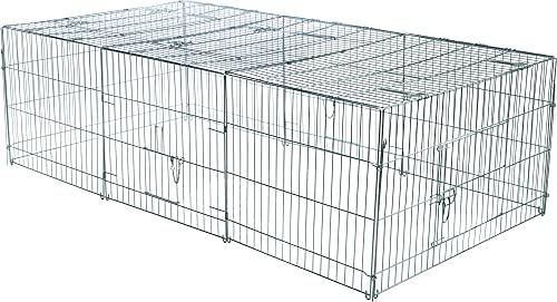 TRIXIE Rabbit Cage - 55 cu. ft., Outdoor Pen Extends Rabbit Hutch and Chicken Coops, Ideal for Small Animals, Bunny, Guinea Pigs, Chickens - size: 55 cu. ft.