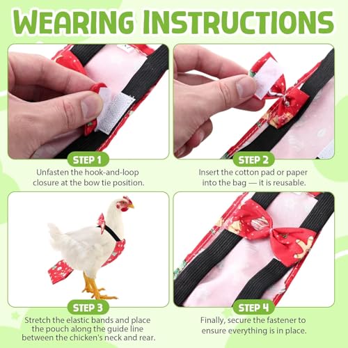 8 Pcs Chicken Diapers Bird Diaper Reusable Duck Diapers Waterproof and Adjustable Chicken Accessories Poultry(L) - size: L