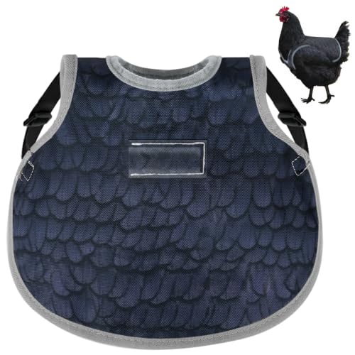 Chicken Saddles for hens,Chicken Apron Back Protector for Hens with Adjustable Strap，Chicken Hen Mating Saddle，Identification Card (Black) - color: black