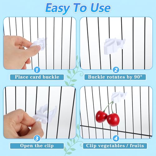 6Pcs Bird Cage Food Holder, Millet Holder for Birds Cages, Parrot Fruit Vegetable Clips Bird Cage Feeder Clip for Budgie Parakeet Cockatoo Macaw Cockatiel Conure