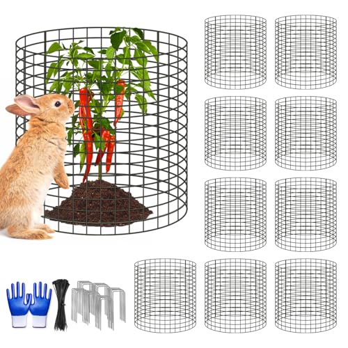 10 Pcs 11.8"x 11.8"/11.8"x 19.6" Available Chicken Wire Cloches for Plants, Plant Protector from Animal, Garden Covers Netting Iron Wire Mesh to Protect Plants Vegetables from Rabbit Squirrel Chicken - size: 11.8"D x 11.8"H