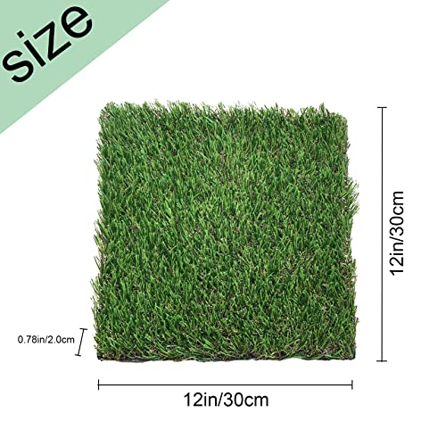 Chickens Nesting Box Pads 6 Pcs Washable Fake Turf Mats Grass Carpet Reusable Hens Nest Boxes Pad Chicken Coop Bedding for Laying Eggs (12 x 12 x 0.78 Inches) - color: 【Green】
