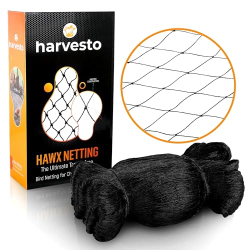 Heavy Duty Bird Netting for Chicken Coops & Runs | Tree & Garden Netting Mesh 1-1/2" | Keep Hawks, Birds & Predators Away | Bird Netting for Blueberry Bushes, Vegetables & Fruit (25' x 50’) - size: 25' x 50' - 1.5"