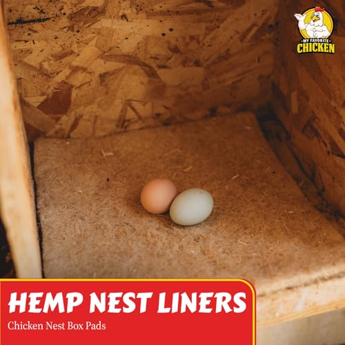 My Favorite Chicken Hemp Nesting Pads for Laying Hens, Nest Box Liners, Dense 1/2" Thick Poultry Nest Pads for Chicken Nesting Boxes, 5 Pack