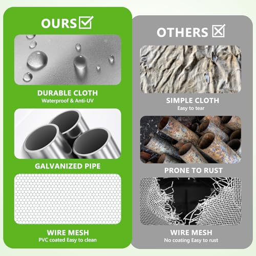 Large Chicken Coop,Metal Chicken Run for Yard with Feeding Door,Walk-in Chicken Pen for 20-30 Chickens,Outdoor Poultry Cage with Anti-UV Cover,Duck Rabbit House