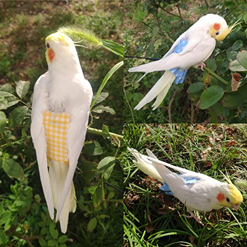 VANFAVORI Bird Diaper Flight Suit with 80-inch Leash Rope, M Size, Yellow | Includes Flight Suit, 80-inch Elastic Leash and 1 Cotton Pad. For Bird Parrot Cockatiel, Conure and Similar Parrot (80-105 g)