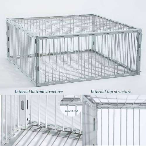 Pigeon Trap with Escape-Proof Design,Pigeon Cage with One-Way Entry,Ideal Pigeons Coop,Chicken and Bird Trap Cage,Portable & Easy Assembly,Unharmful Made of High-Strength Iron with Anti-Rust Paint - size: 23.8"L x 23.8"W x 10.2"H