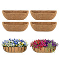 4 Pcs 36" Trough Coco Liner for Planter, 100% Natural Coco Fiber | Replaceable Coconut Fiber Liner for Window Boxes, Wall Planter & Fence Flower Baskets,Breathable & Eco-Friendly (4, 36 inch) - size: 36 inch