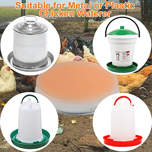 Poultry Chicken Water Heater: Chicken Water Heater Base for Winter, for Plastic/Metal Poultry Watere Under 6 Gallons, Heated Waterer for Chickens 125W - size: 15 inch (1-Pack)