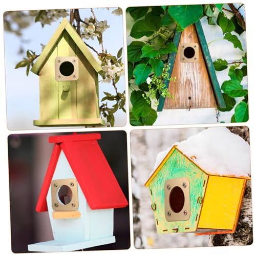 Toyvian 8pcs Copper Birdhouse Hole Protectors House Predator Guards for Safe Bird Homes Easy Installation Ventilation Design for Backyard Outdoor Decor