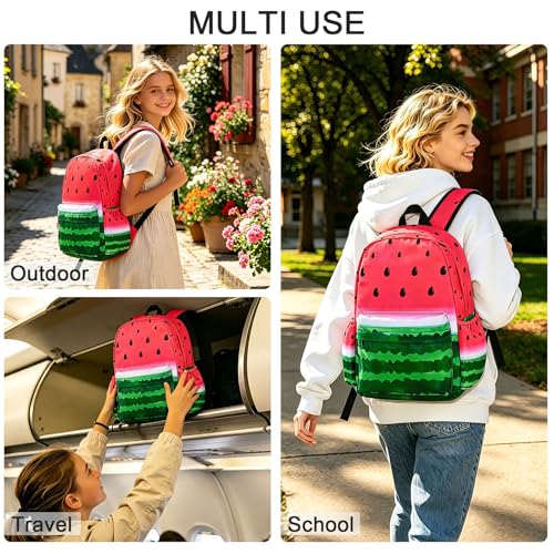 Watermelon Kids Backpack School Backpack Teens Bookbag for Girls Boys Hiking Camping Travel Sports - color: Watermelon